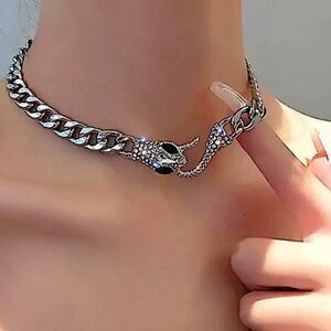 SILVER SNAKE CHAIN CHOKER